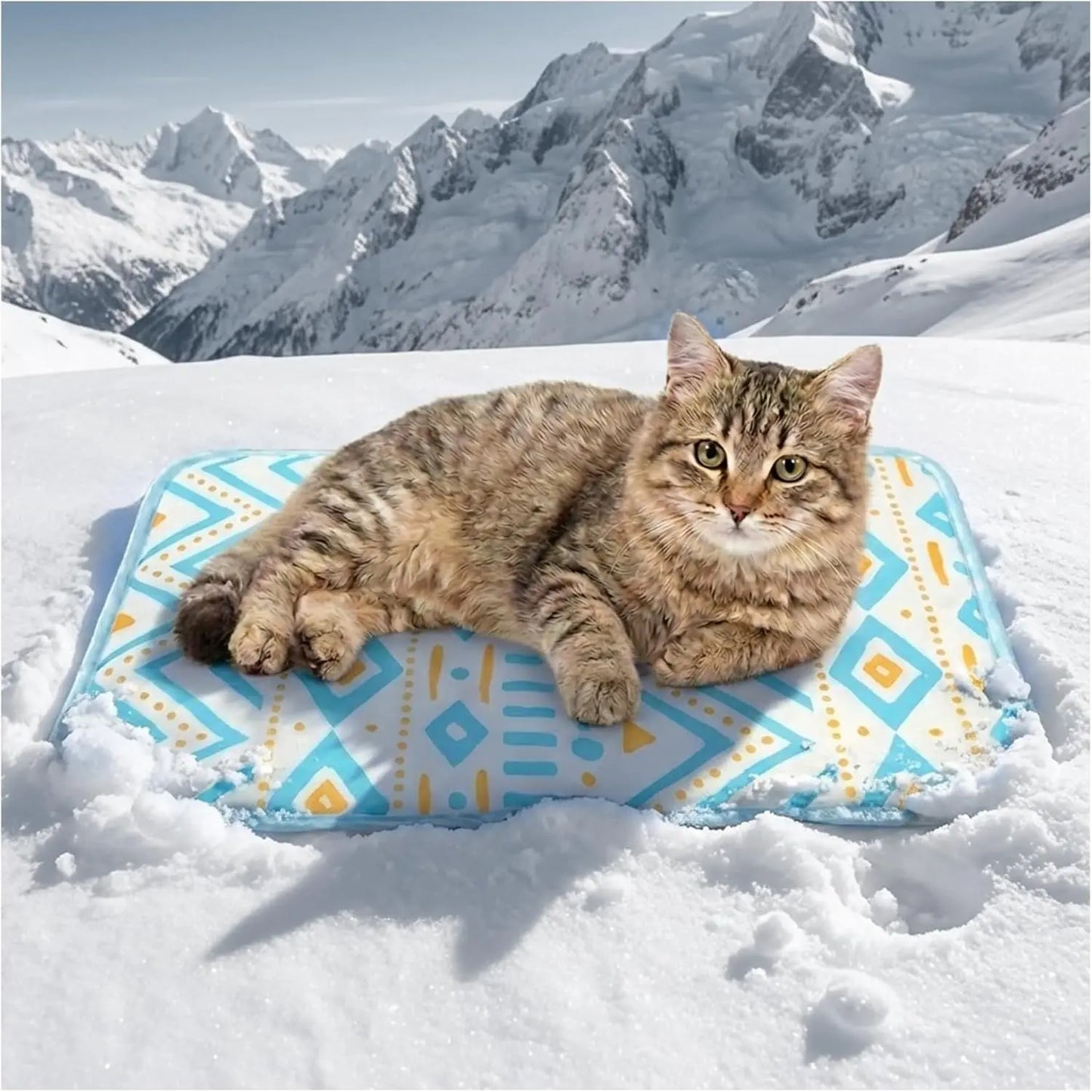Dog and Cat Cooling Mat - Soft, Breathable Self-Cooling Pad for Pet Beds, 23"x18", Washable Non-Slip Design for Indoor and Outdoor Use, Leaf Pattern