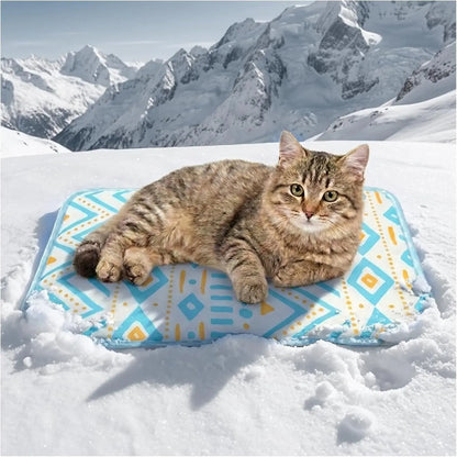 Dog and Cat Cooling Mat - Soft, Breathable Self-Cooling Pad for Pet Beds, 23"x18", Washable Non-Slip Design for Indoor and Outdoor Use, Leaf Pattern