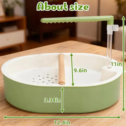Bird Shower Bath Box with Circulating Water for Parrots & Budgies