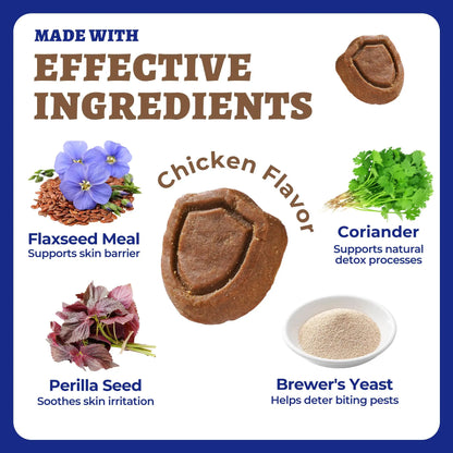 Wellix Flea & Tick Support Chews for Dogs - Pet Skin & Coat Care Supplement, Tiktok Shop Spring Glowup Item