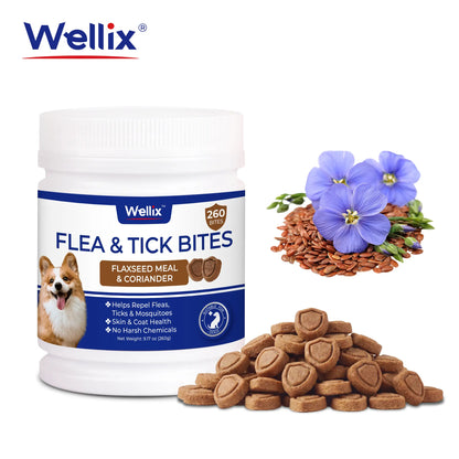 Wellix Flea & Tick Support Chews for Dogs - Pet Skin & Coat Care Supplement, Tiktok Shop Spring Glowup Item
